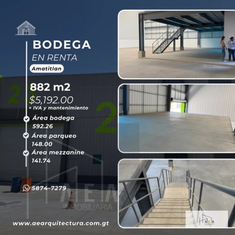 Renta Bodega  882m2 en Amatitlán - 7